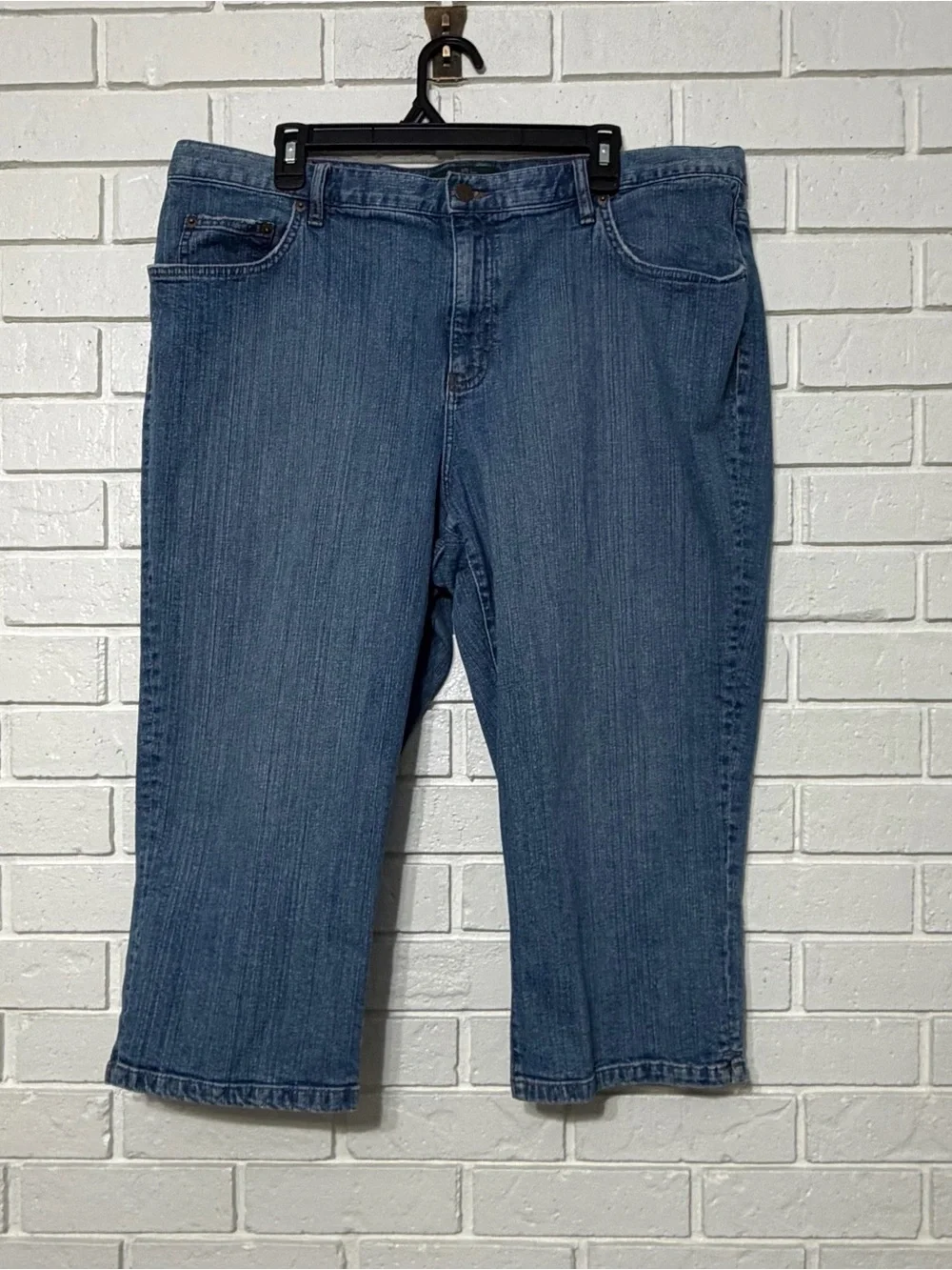 Lauren Ralph Lauren 18W Classy Midcalf Cropped Jeans Plus Size Denim